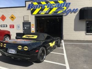 Batman Graphic Vehicle Wrap - Silver State Barricade and Sign Custom Signs