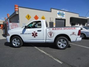 Reno Dodge Rodeo Medical Truck Wrap - Silver State Barricade and Sign Custom Signs