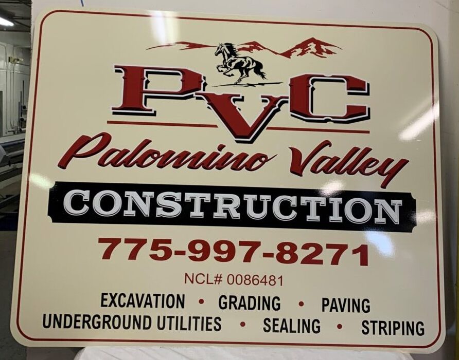 PVC Palomino Valley Construction Sign - Silver State Barricade and Sign Custom Signs