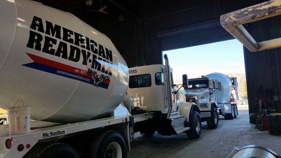 American Ready Mix Cement Mixer Wrap - Silver State Barricade and Sign Custom Signs