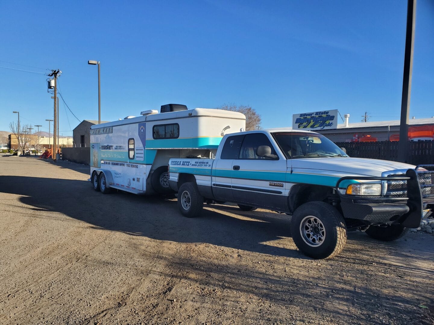 Jessica Betz Rodeo Truck and Trailer Wrap - Silver State Barricade and Sign Custom Signs