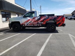 All Around Town Landscapes Truck Wrap - Silver State Barricade and Sign Custom Signs