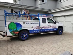 All Around Town Lawn & Landscape Truck Wrap - Silver State Barricade and Sign Custom Signs